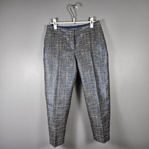 BODEN Metallic Textured Jacquard BISTRO CROP TROUSER Ankle Dress Pants 10 Petite